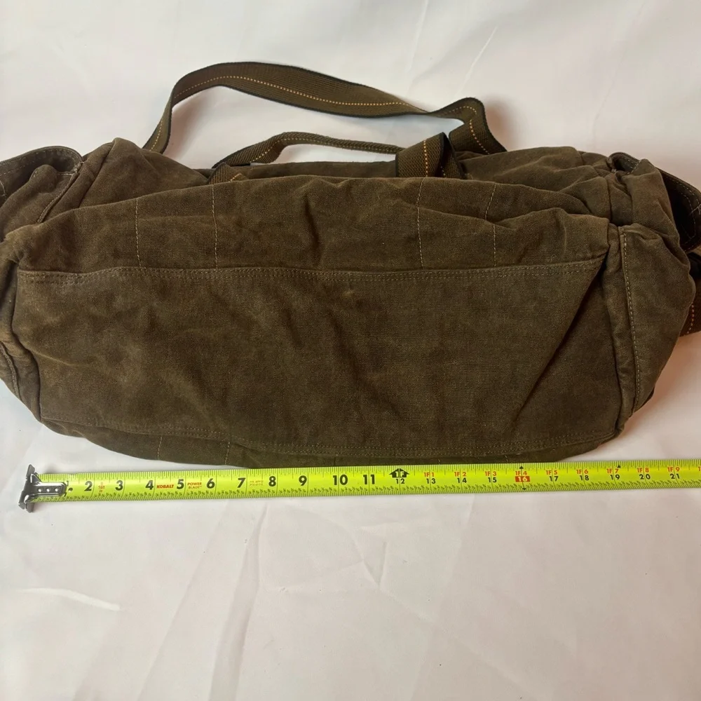 Bed Stu Vick Canvas Duffel Weekender Bag Brown Rustic W/Strap Monogram EMB